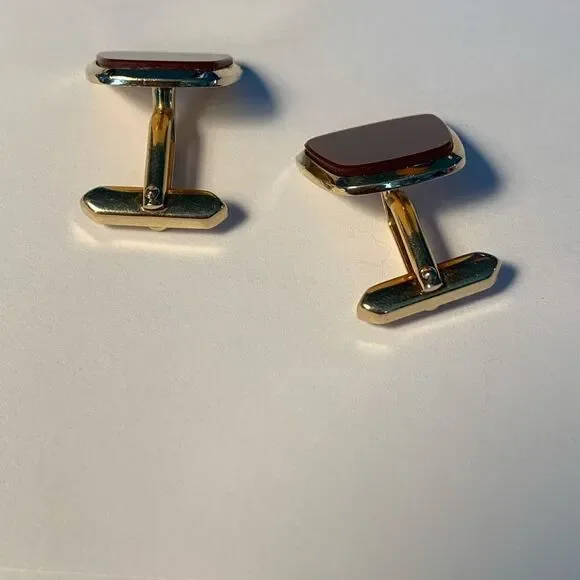 Brown Gold Vintage Cufflinks - Picture 6 of 9